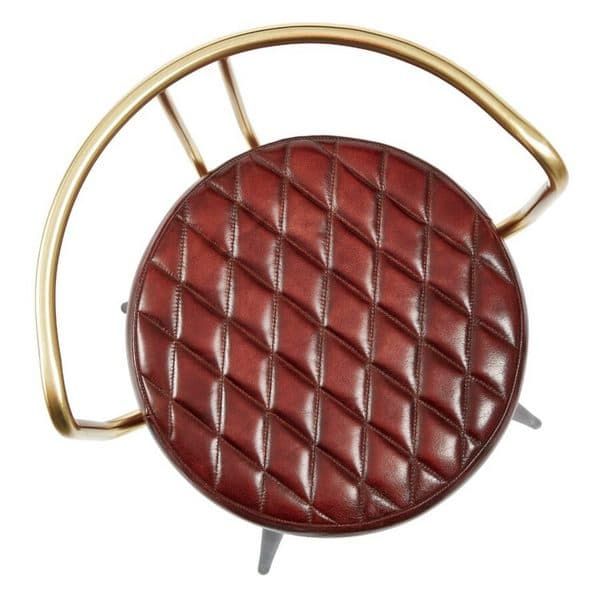 Aulenti Cocktail Low Stool - Claret Red Leather