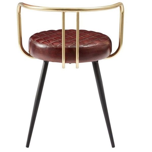 Aulenti Cocktail Low Stool - Claret Red Leather