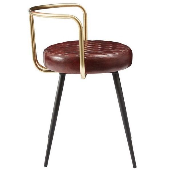 Aulenti Cocktail Low Stool - Claret Red Leather