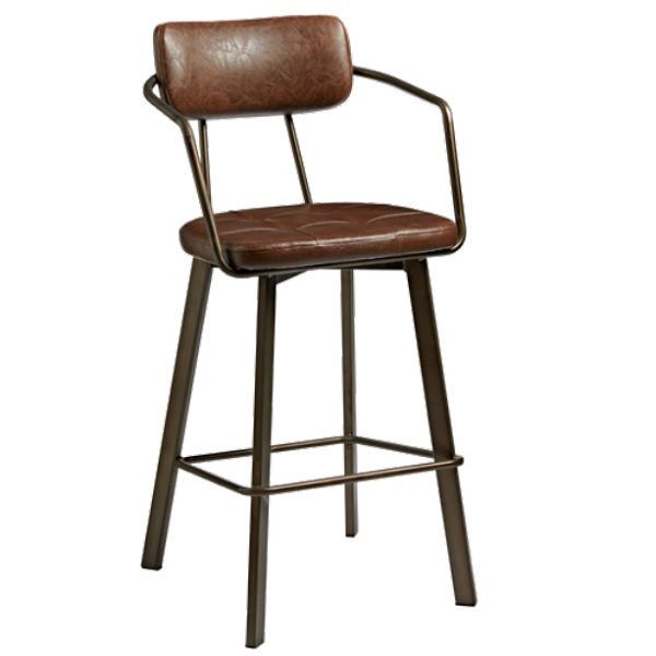 Auzet Leather Bar Stool - Vintage Leather