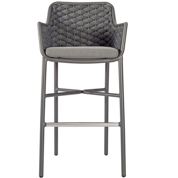 Cordoba Outdoor High Stools - Textilene Anthracite Weave
