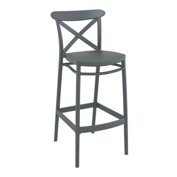 Cross 750mm In / Outdoor Bar Stool - Dark Grey