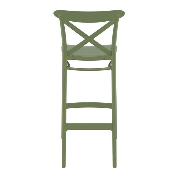 Cross 750mm In / Outdoor Bar Stool - Olive Green