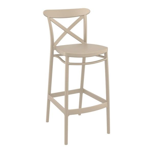 Cross 750mm In / Outdoor Bar Stool - Taupe
