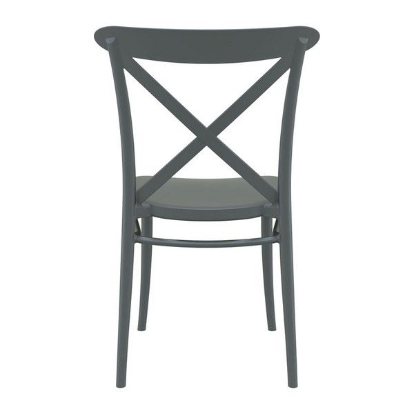 Cross Side Chair - Dark Grey - Back View
