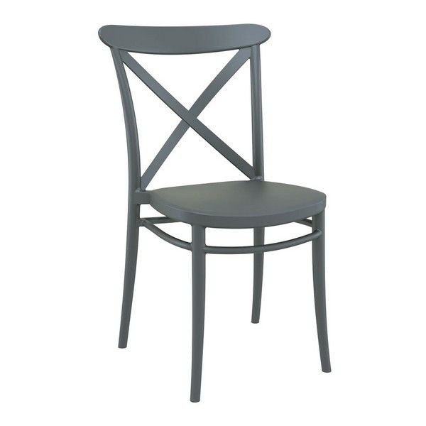 Cross Side Chair - Dark Grey