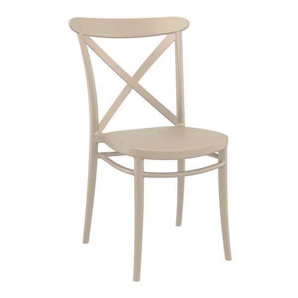 Cross Side Chair - Taupe
