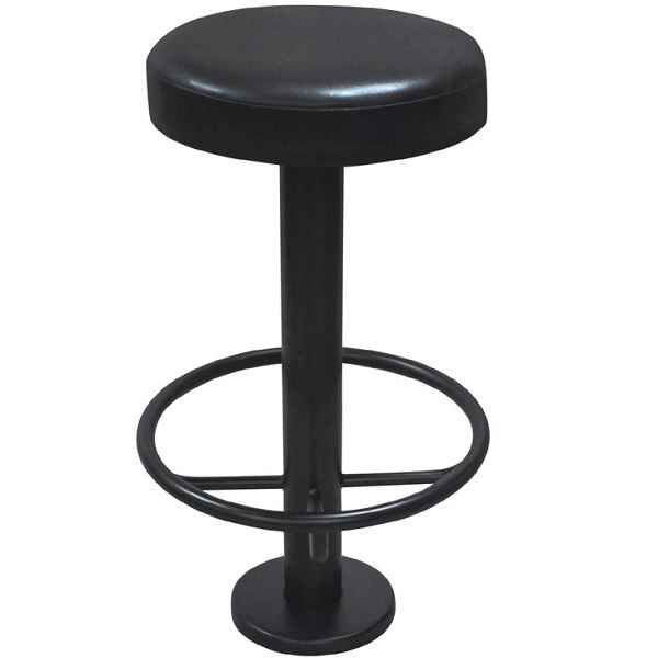 Awill Floor Mounted Fixed Bar Stools - Black with Rail