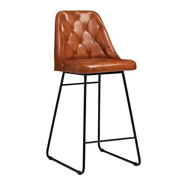 Harland Leather Bar Stools - Vintage Tan