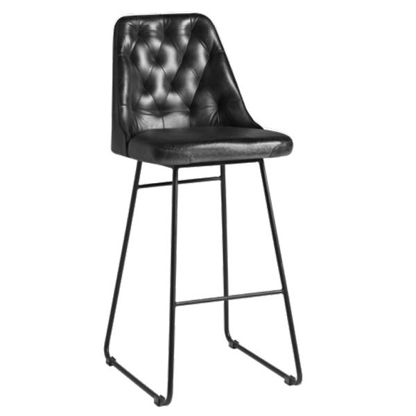 Harland Leather Bar Stools - Vintage Black