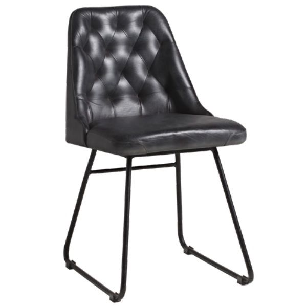 Harland Leather Chairs - Vintage Black