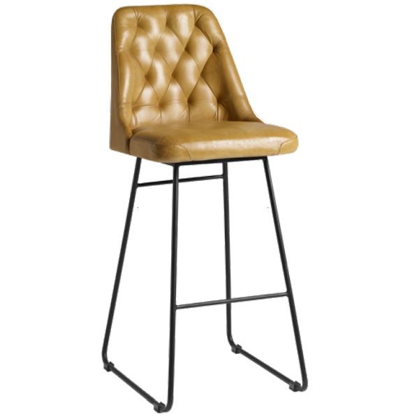 Harland Leather Bar Stools - Vintage Gold