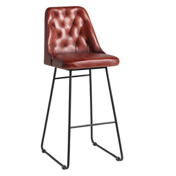 Harland Leather Bar Stools - Vintage Red