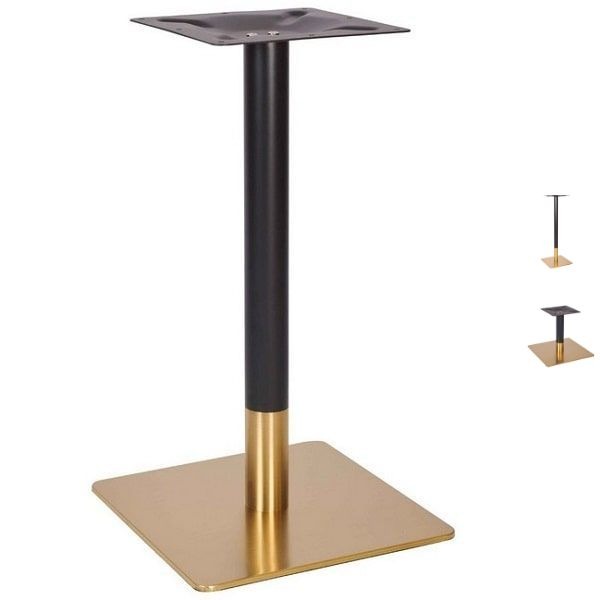 Vintage Brass Small Square Table Base - Black