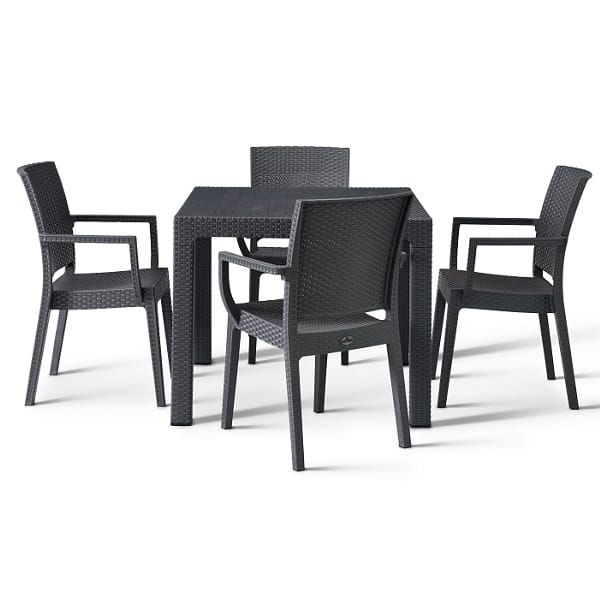 Canterbury 4 Seater Outdoor Table And Chair Set -Arm Chairs