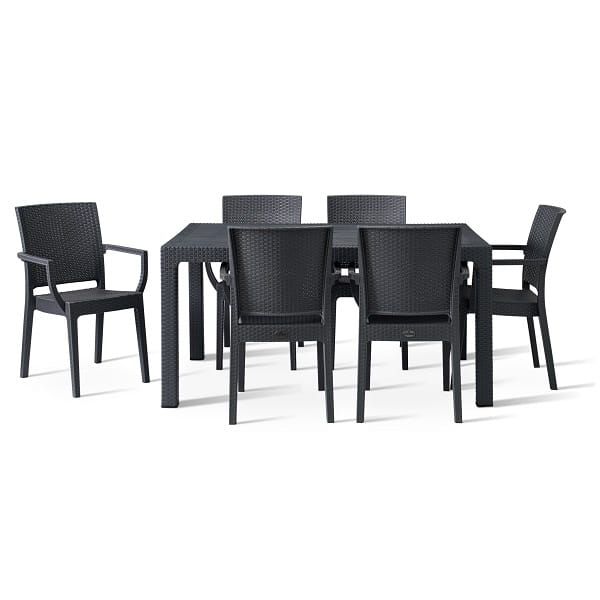 Canterbury 6 Seater Outdoor Table And Arm Chair Set