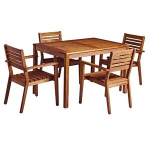 More 4 Seater Large Wooden Outdoor Dining Table & Chairs