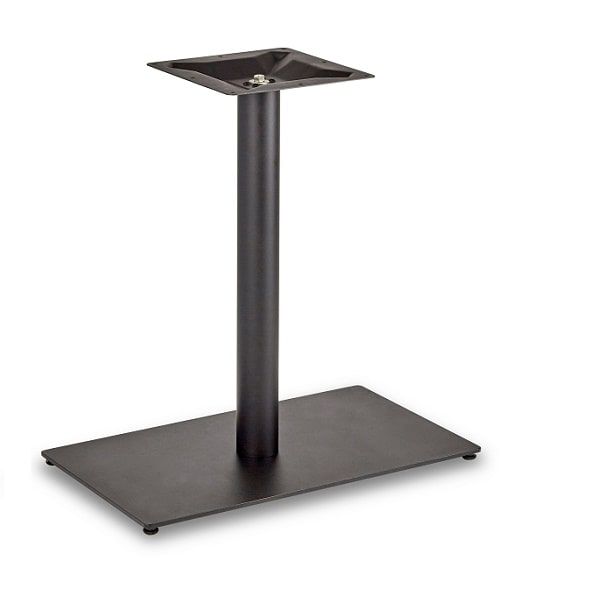 Profile Black Rectangular Table Base Round Column - Dining Height