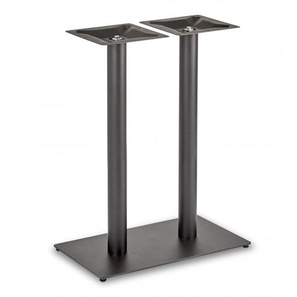 Profile Black Twin Dining Table Legs Round Column - Mid Height