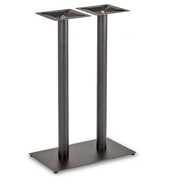 Profile Black Twin Dining Table Legs Round Column - Poseur Height