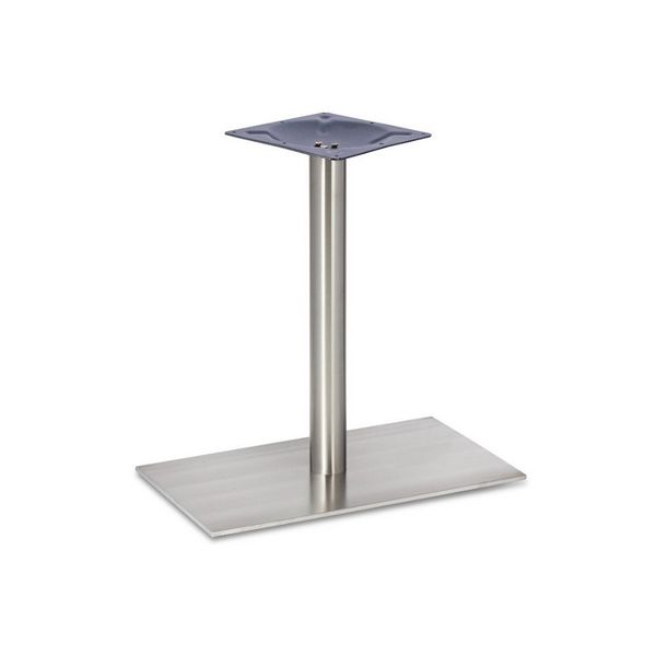 Profile Brushed Steel Single Rectangular Table Bases - Round Column - Dining
