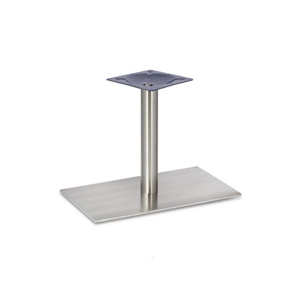 Profile Brushed Steel Single Rectangular Table Bases - Round Column - Lounge Height