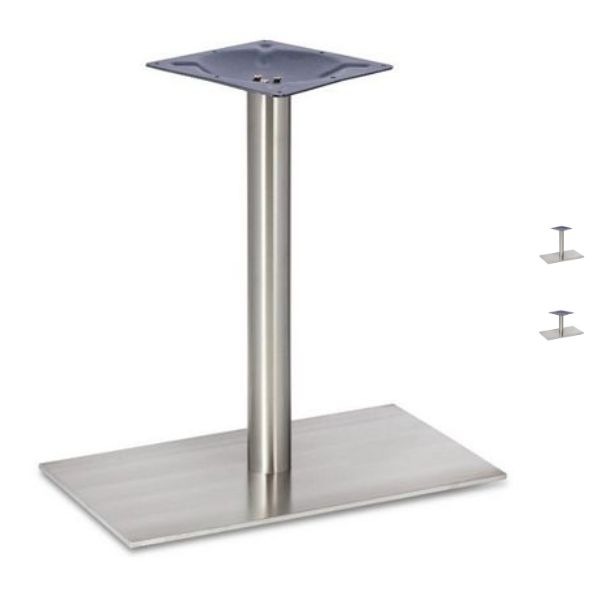 Profile Brushed Steel Single Rectangular Table Bases - Round Column