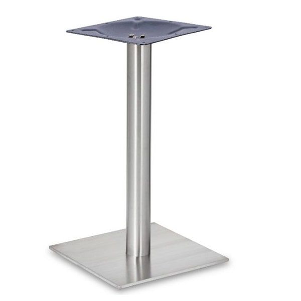 Profile Brushed Steel Table Bases - Small Square - Dining Height