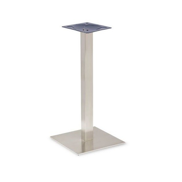 Profile Brushed Steel Table Bases - Large Square - Poseur Height
