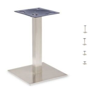 Profile – Brushed Steel Table Base - Large Square - Round Column