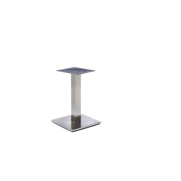 Profile Brushed Steel Table Bases - Small Square - Coffee Height
