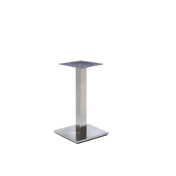 Profile Brushed Steel Table Bases - Small Square - Dining Height