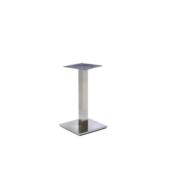Profile Brushed Steel Table Bases - Small Square - Lounge Height