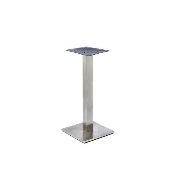 Profile Brushed Steel Table Bases - Small Square - Mid Height