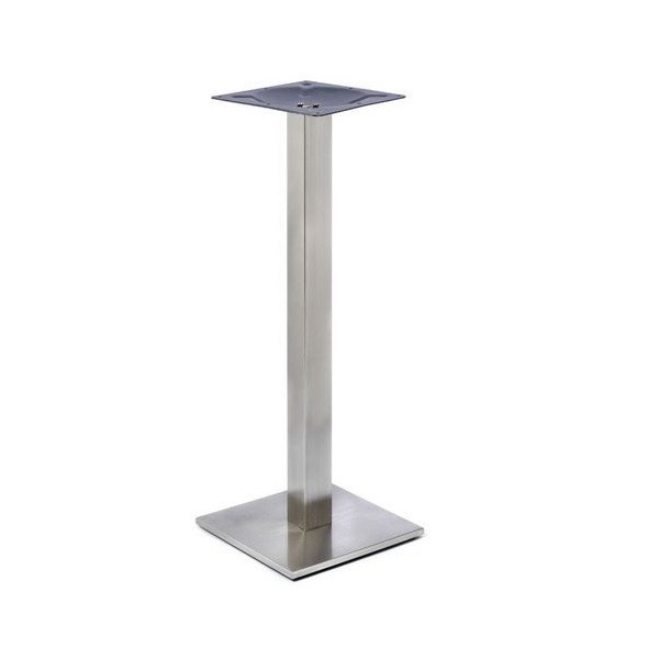 Profile Brushed Steel Table Bases - Small Square - Poseur Height