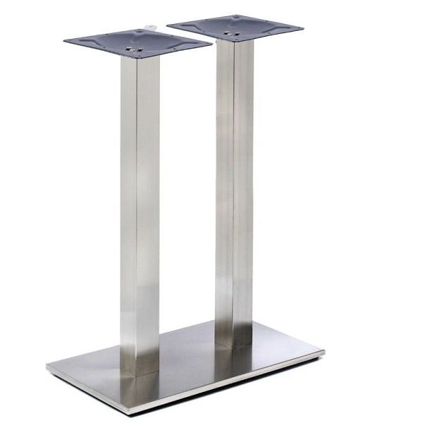 Profile – Brushed Steel Table Base - Twin - Counter Height