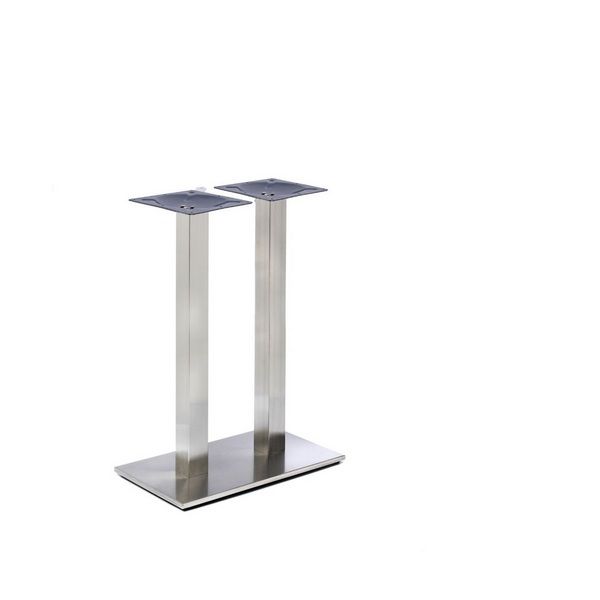 Profile – Brushed Steel Table Base - Twin - Counter Height