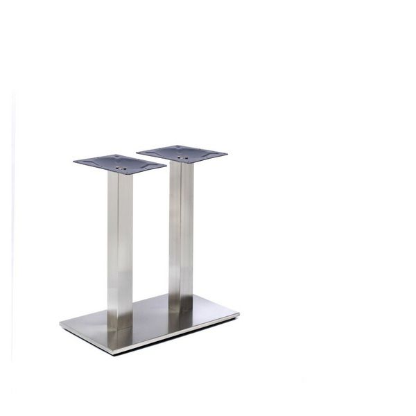 Profile – Brushed Steel Table Base - Twin - Dining Height
