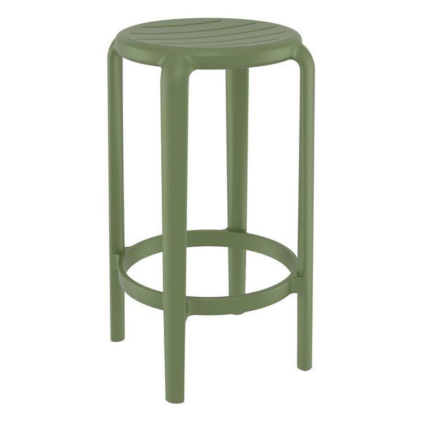 Tom Outdoor Bar Stools 650mm - Olive Green