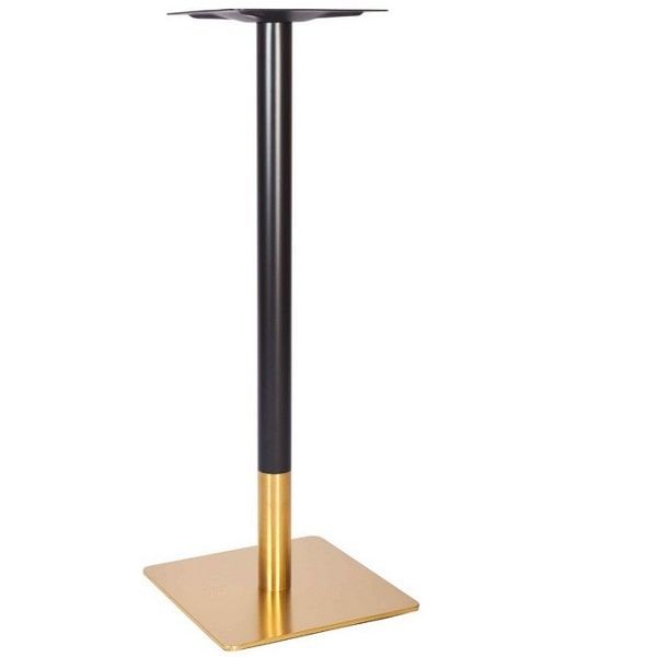 Vintage Brass Small Square Table Base - Black - Poseur Height