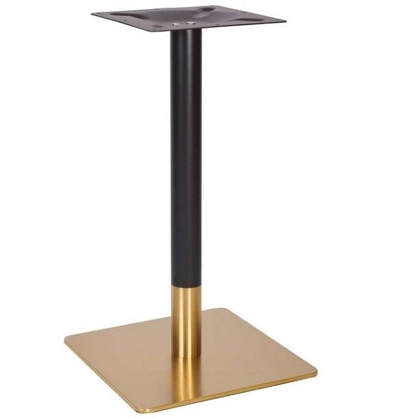 Vintage Brass Small Square Table Base - Black - Dining Height