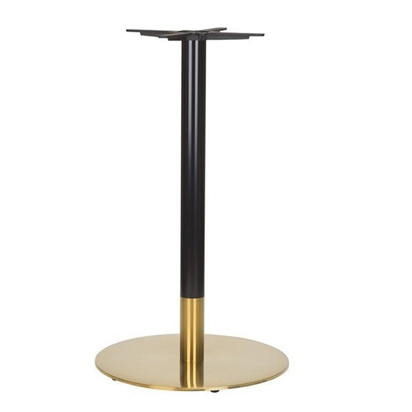 Midas Large Round Table Base - Black/Brass - Poseur Height