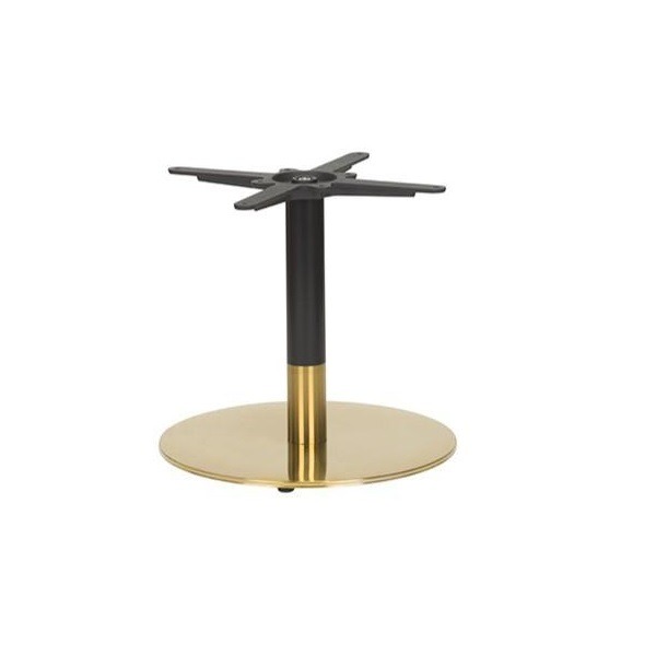 Midas Small Round Table Base - Black/Brass - Coffee Height