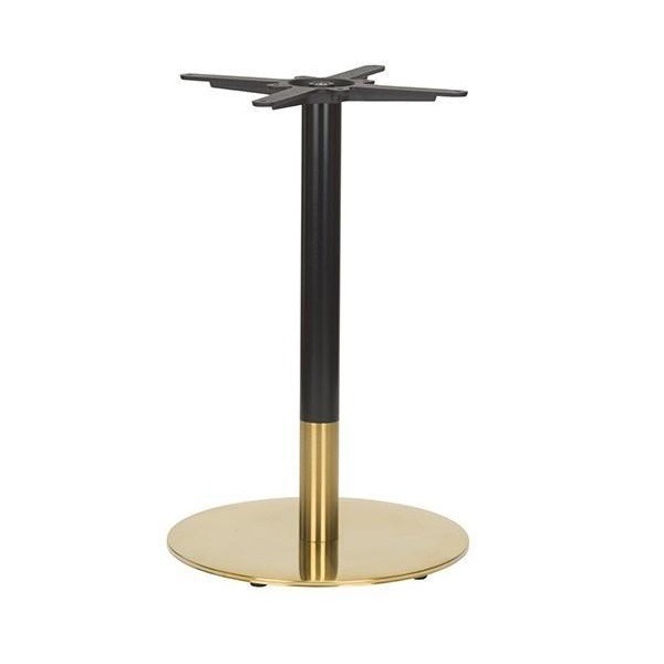 Midas Small Round Table Base - Black/Brass - Dining Height