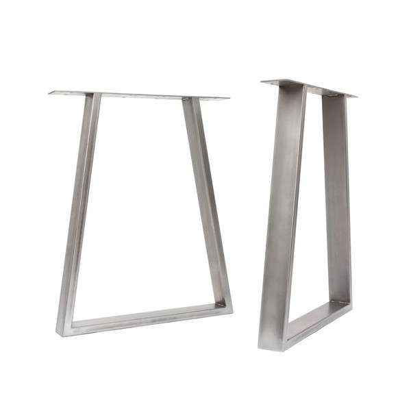Trapezium Industrial Legs - Box Section - Raw Steel