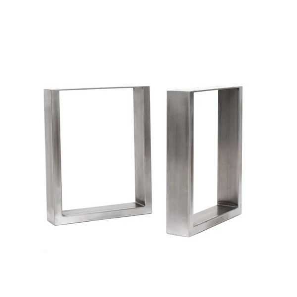 Square Industrial Legs - Bench - Raw Steel