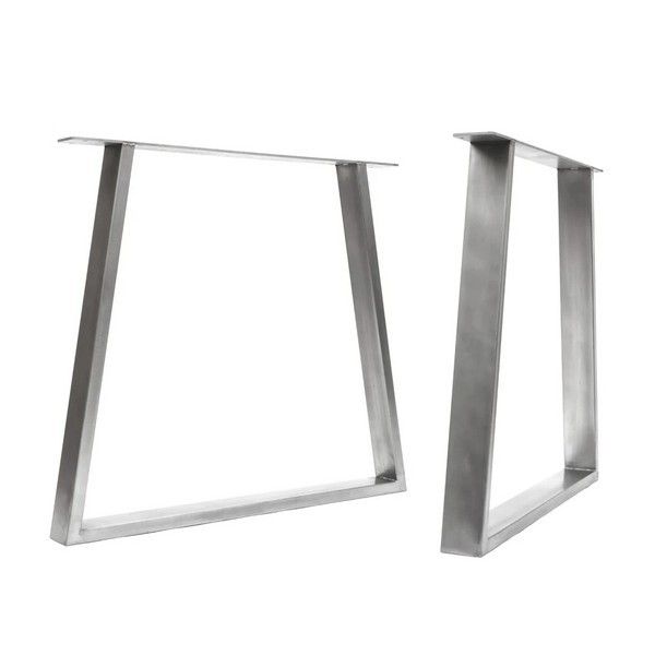 Trapezium Industrial Legs - Table Wide - Raw Steel