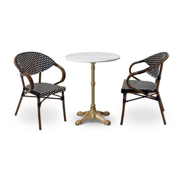 Luxe Armchair with Round Table Top