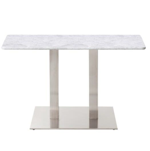 White Carrara Marble Rectangle Table Top with base