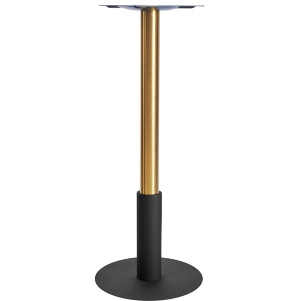 Atlas Small Black Bar Table Bases - Brass Column